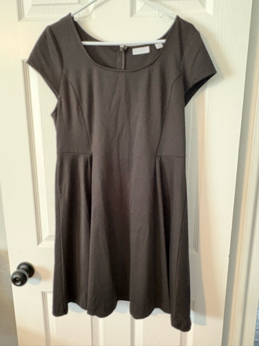 New York & Company Black Fit-and-Flare Cap-Sleeve Mini Dress